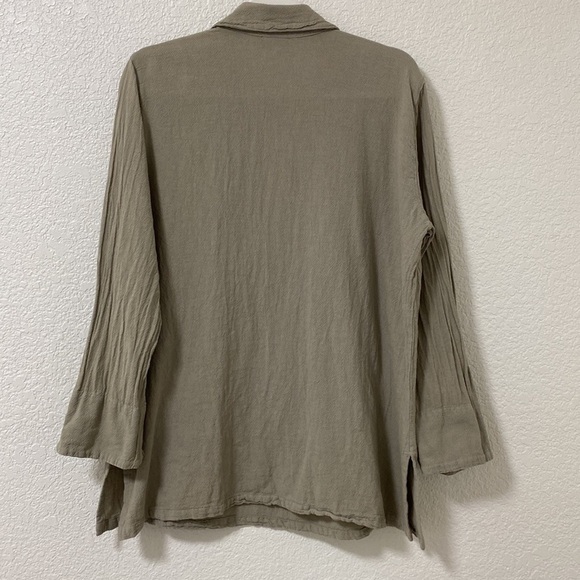 Sea Breeze Cotton Tunic Top Women's XS Gauzy Kangaroo Pocket Tan - Picture 5 of 8